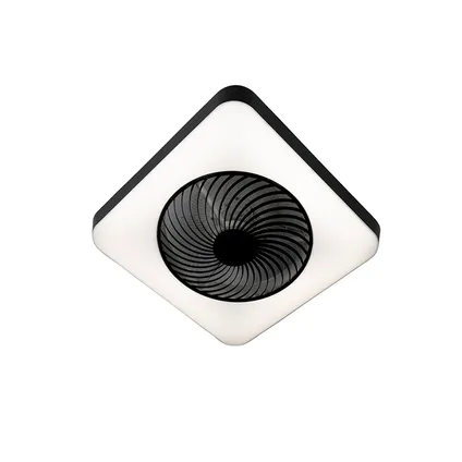 QAZQA Plafondventilator vierkant zwart incl. LED dimbaar - Climo