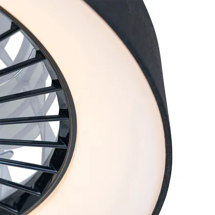 QAZQA Plafondventilator zwart incl. LED met afstandsbediening - Emily 3