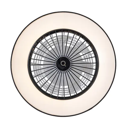 QAZQA Plafondventilator zwart incl. LED met afstandsbediening - Emily 10