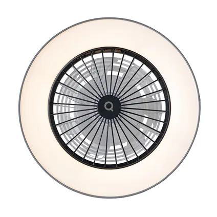 QAZQA Plafondventilator grijs incl. LED met afstandsbediening - Emily 9