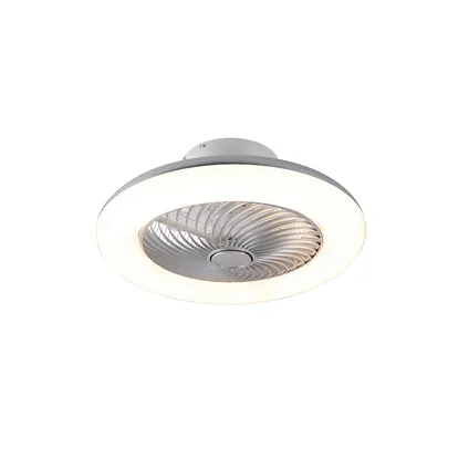 QAZQA Plafondventilator zilver incl. LED met afstandsbediening - Clima