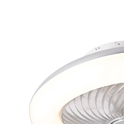QAZQA Plafondventilator zilver incl. LED met afstandsbediening - Clima 2