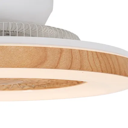 QAZQA Plafondventilator hout incl. LED met afstandsbediening - Climo 5