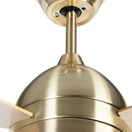 QAZQA Ventilateur de plafond en laiton avec télécommande - Rotar 9