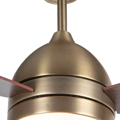QAZQA Plafondventilator brons met afstandsbediening - Rotar 9