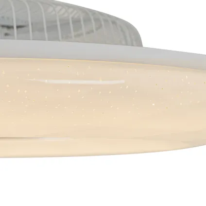 QAZQA Smart plafondventilator zilver incl. LED met ster effect dimbaar - Clima 3