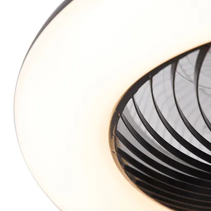 QAZQA Plafondventilator zwart incl. LED met afstandsbediening - Clima 2