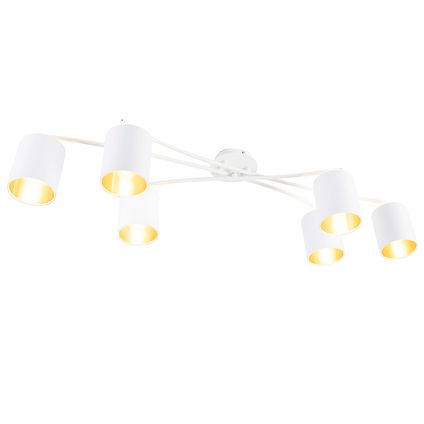 QAZQA Moderne plafondlamp wit 6-lichts - Lofty