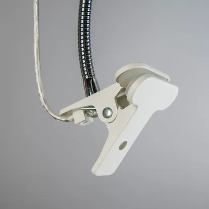 QAZQA Spot à pince design blanc avec bras flexible - Oeuf 7