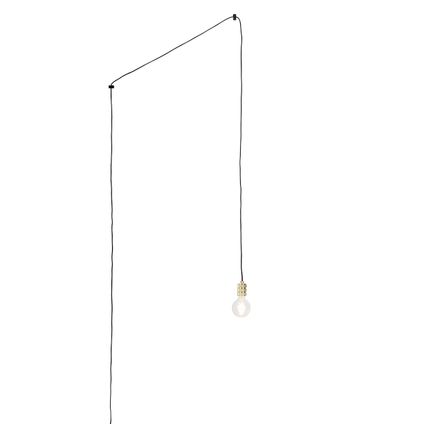 QAZQA Moderne hanglamp goud met stekker - Cavalux