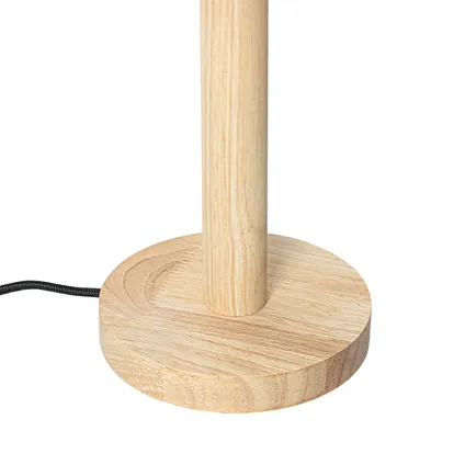 QAZQA Landelijke tafellamp hout met linnen kap naturel 25 cm - Mels 6