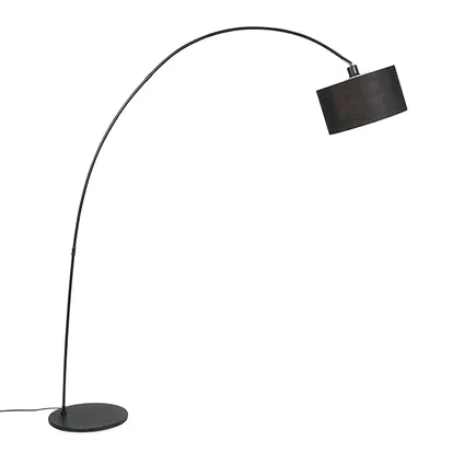 QAZQA Lampe à arc moderne noire - Vinossa 3