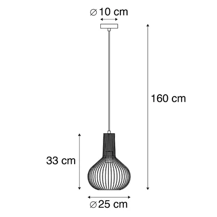 QAZQA Design hanglamp zwart - Wire Whisk 4