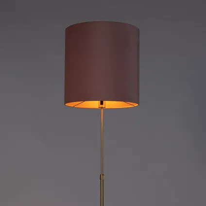 QAZQA Vloerlamp goud/messing met velours kap roze 40/40 cm - Parte 10
