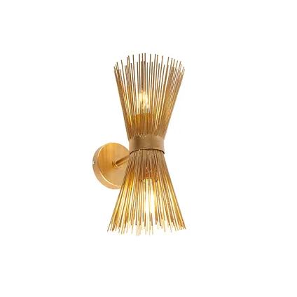QAZQA Art Deco wandlamp goud 2-lichts - Broom