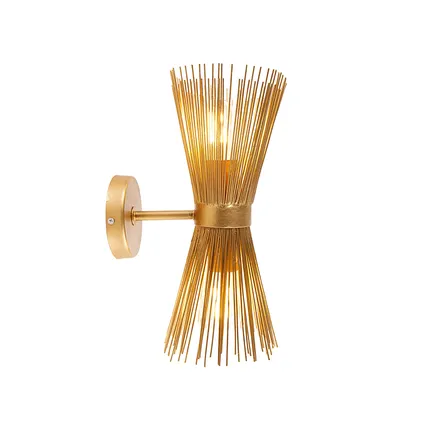 QAZQA Art Deco wandlamp goud 2-lichts - Broom 8
