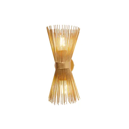 QAZQA Art Deco wandlamp goud 2-lichts - Broom 9