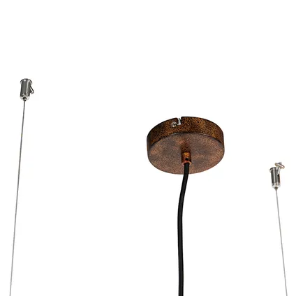 QAZQA Industriële hanglamp roestbruin 4-lichts - Cage 10
