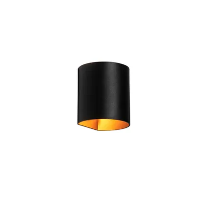 QAZQA Moderne wandlamp zwart met messing - Sabbio