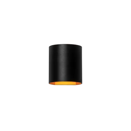 QAZQA Moderne wandlamp zwart met messing - Sabbio 7
