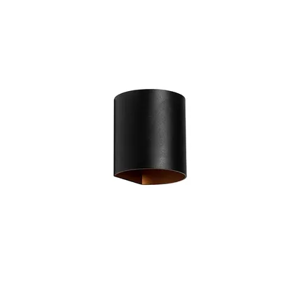 QAZQA Moderne wandlamp zwart met messing - Sabbio 10