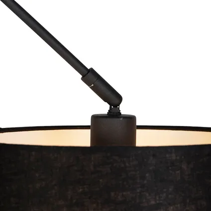 QAZQA Hanglamp met linnen kap zwart 35 cm - Blitz I zwart 2