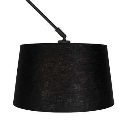 QAZQA Hanglamp met linnen kap zwart 35 cm - Blitz I zwart 5
