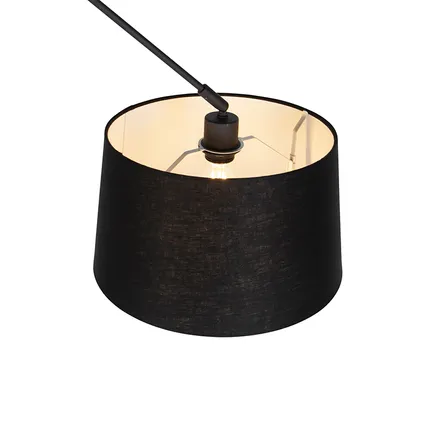 QAZQA Hanglamp met linnen kap zwart 35 cm - Blitz I zwart 7