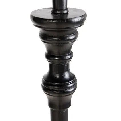 QAZQA Vloerlamp zwart met plisse kap wit 45 cm - Classico 7