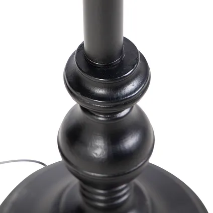 QAZQA Vloerlamp zwart met plisse kap wit 45 cm - Classico 9