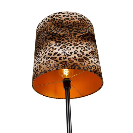 QAZQA Vloerlamp zwart kap luipaard dessin 40 cm - Simplo 5