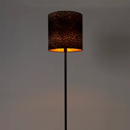 QAZQA Vloerlamp zwart kap luipaard dessin 40 cm - Simplo 10