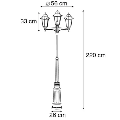 Lanterne d'extérieur noire 220 cm 3 lumières IP44 - Havane 4