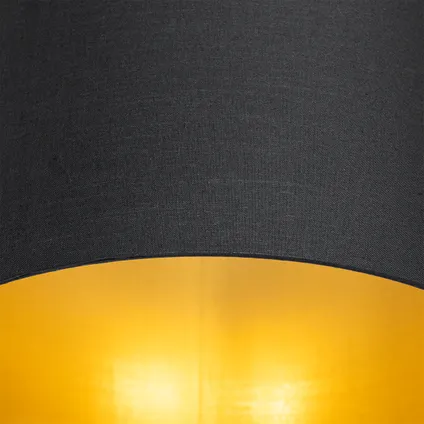 QAZQA Plafonnier noir avec intérieur doré 5 lumières - Multidrum 2