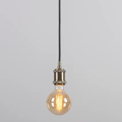 QAZQA Moderne hanglamp brons met zwart kabel - Cava Classic 2