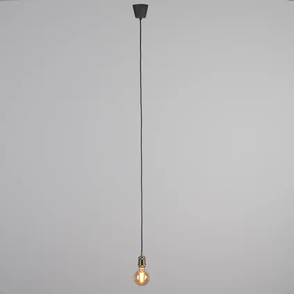 QAZQA Moderne hanglamp brons met zwart kabel - Cava Classic 3