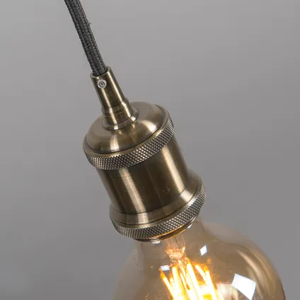 QAZQA Moderne hanglamp brons met zwart kabel - Cava Classic 5