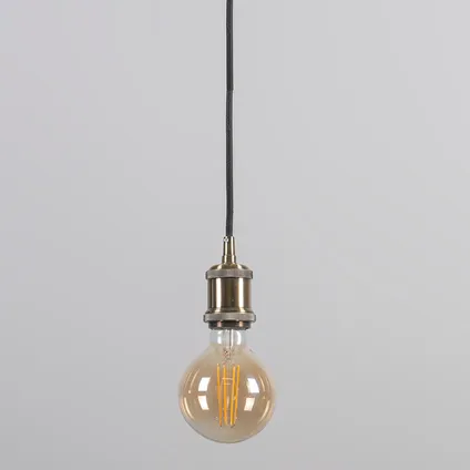 QAZQA Moderne hanglamp brons met zwart kabel - Cava Classic 8