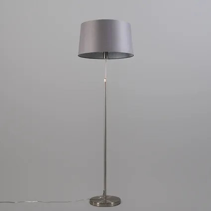 QAZQA Vloerlamp staal met kap grijs 45 cm verstelbaar - Parte 5