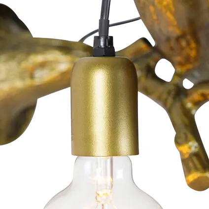 QAZQA Vintage wandlamp messing - Fugl 8