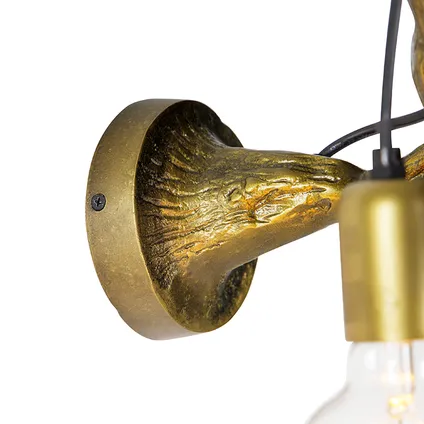 QAZQA Vintage wandlamp messing - Fugl 9