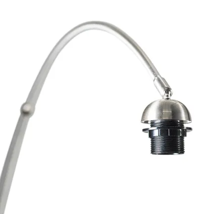QAZQA Moderne booglamp staal met kap 50/50/25 wit verstelbaar 7