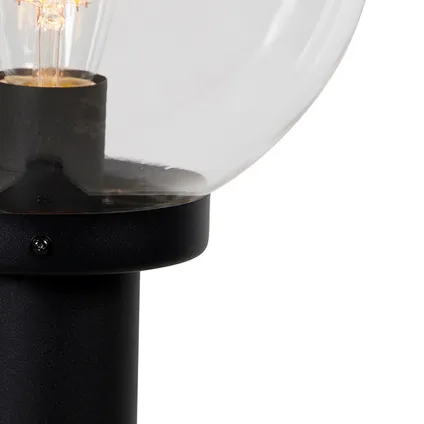 QAZQA Lampe d'extérieur sur pied noire avec sphère transparente 100 cm IP44 - Sfera 2