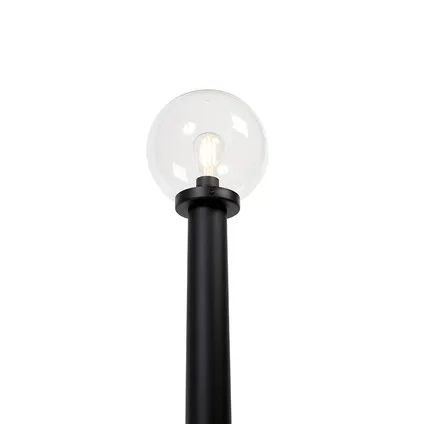 QAZQA Lampe d'extérieur sur pied noire avec sphère transparente 100 cm IP44 - Sfera 7
