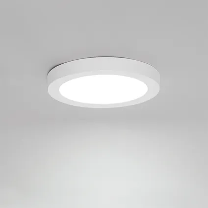 QAZQA Spot encastrable ou en saillie blanc 18 cm avec LED 3 niveaux dim to warm - Trans 8