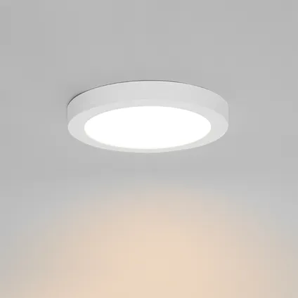 QAZQA Spot encastrable ou en saillie blanc 18 cm avec LED 3 niveaux dim to warm - Trans 10