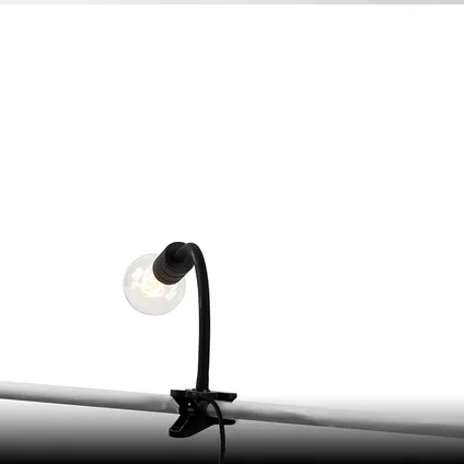 QAZQA Moderne klemlamp zwart met flexarm - Cavalux 6