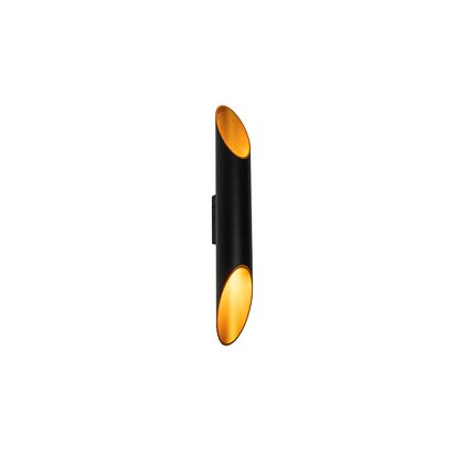 QAZQA Design wandlamp zwart met goud - Organo L