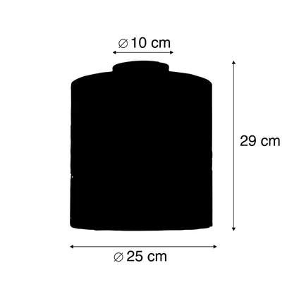 QAZQA Plafondlamp mat zwart velours kap rood 25 cm - Combi 4