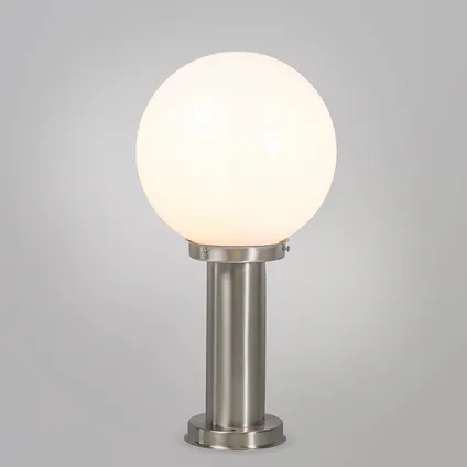QAZQA Lampe d'extérieur acier inox 50 cm - Sfera avec broche de masse et gaine de câble 6